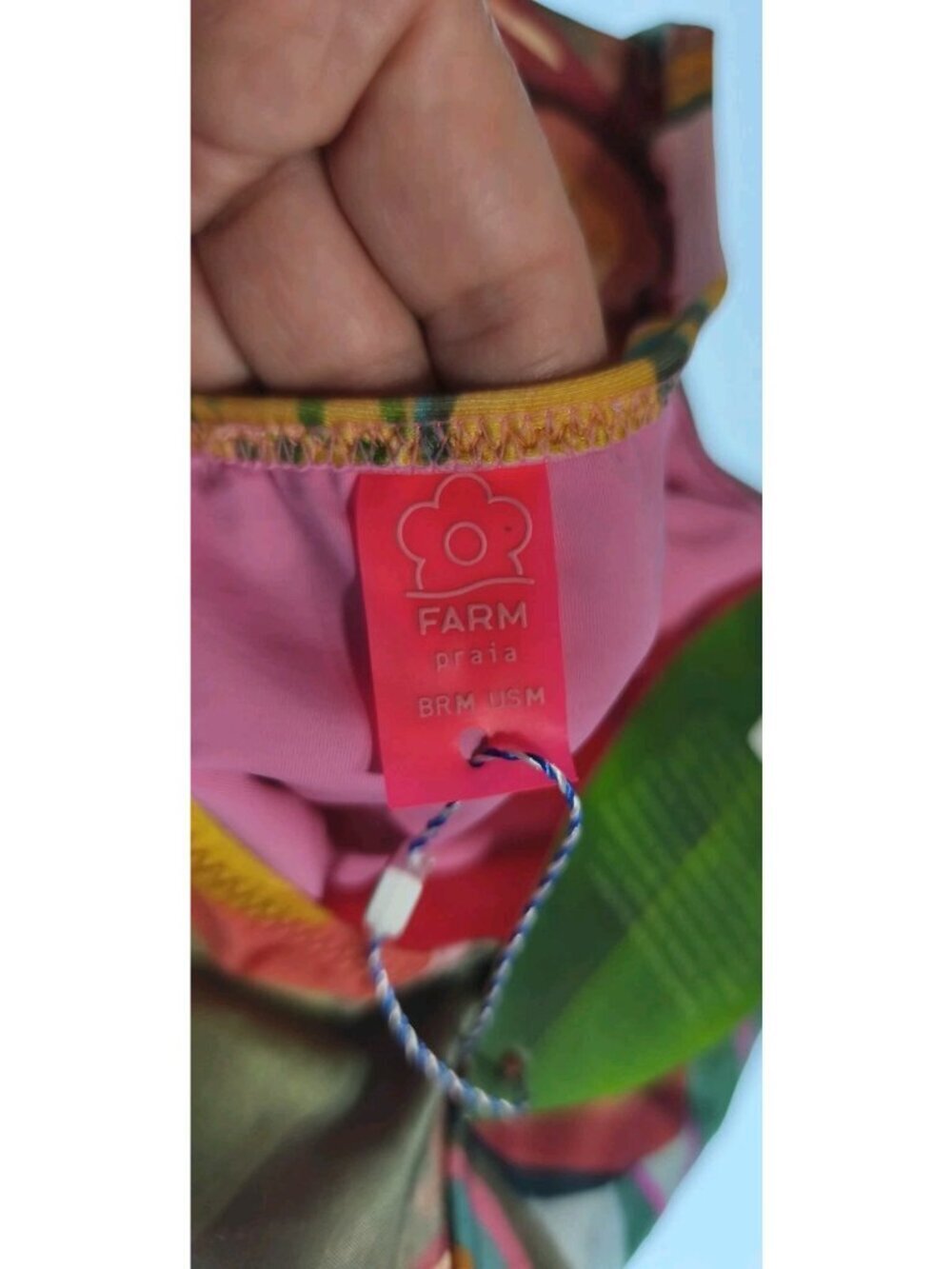 NWT Farm Rio Tropical One-Piece Swimsuit / Size Medium / Beading detail on strap - Picture 9 of 9
